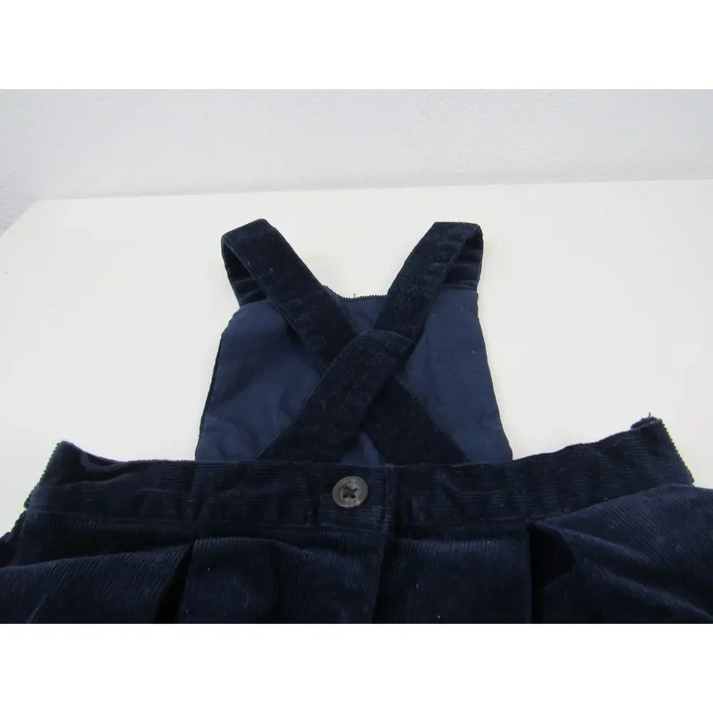 Ralph Lauren 9M Corduroy Overalls Jumper Navy Pleated Jumper Criss Cross Straps